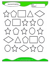Geometrik Şekiller Çalışma Sayfaları